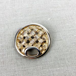 Vintage Sarah Coventry Open Basket Weave Goldtone Pin